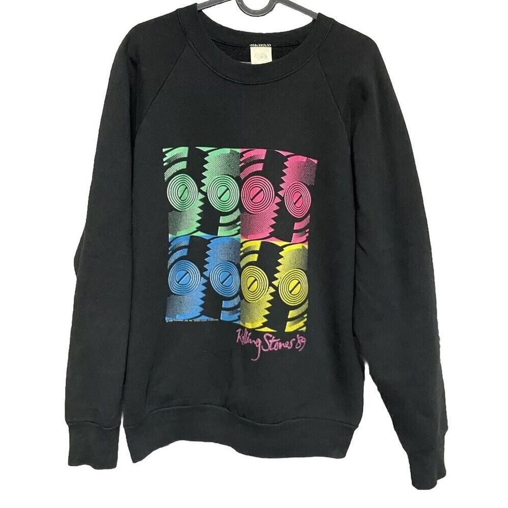 Vintage 1989 Rolling Stones Steelwheels Budweiser Tour Crewneck Sweatshirt Sz L